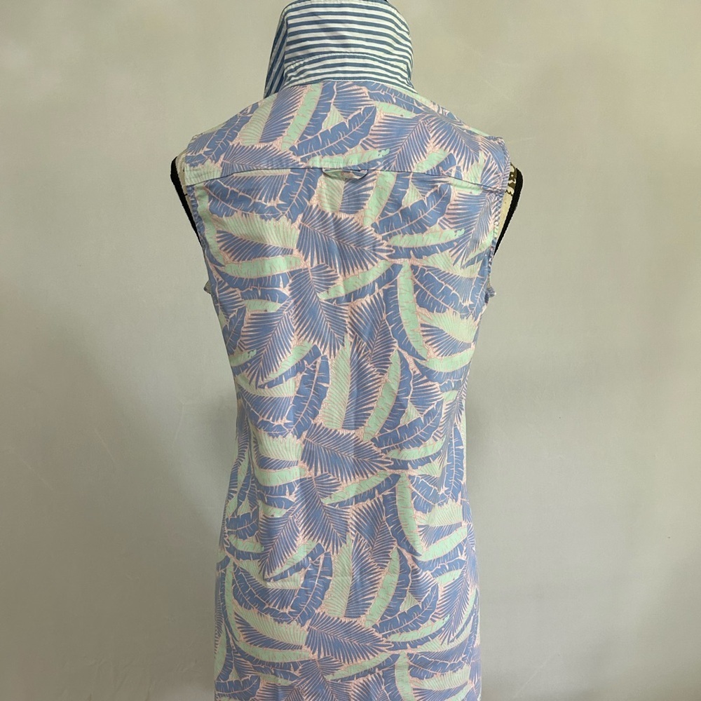 Vineyard Vines Blue and Pink Leaf Print Dress - Picture 10 of 15